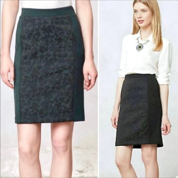 Anthropologie Dresses & Skirts - Anthropologie Moulinette Soeurs Textured Floral Mini Pencil Skirt Size 4 EUC